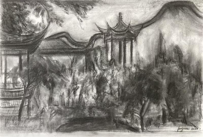 图片[7]-浅谈冯巍的风景素描-华闻时空
